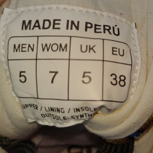 Caamano Womens Pre-owned Brown/Green High Top Knit Sneakers from Peru - sz. 7 - Picture 7 of 7